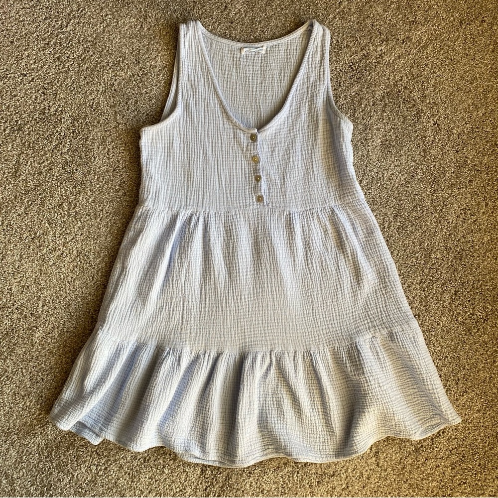 100% cotton Muslin light blue dress